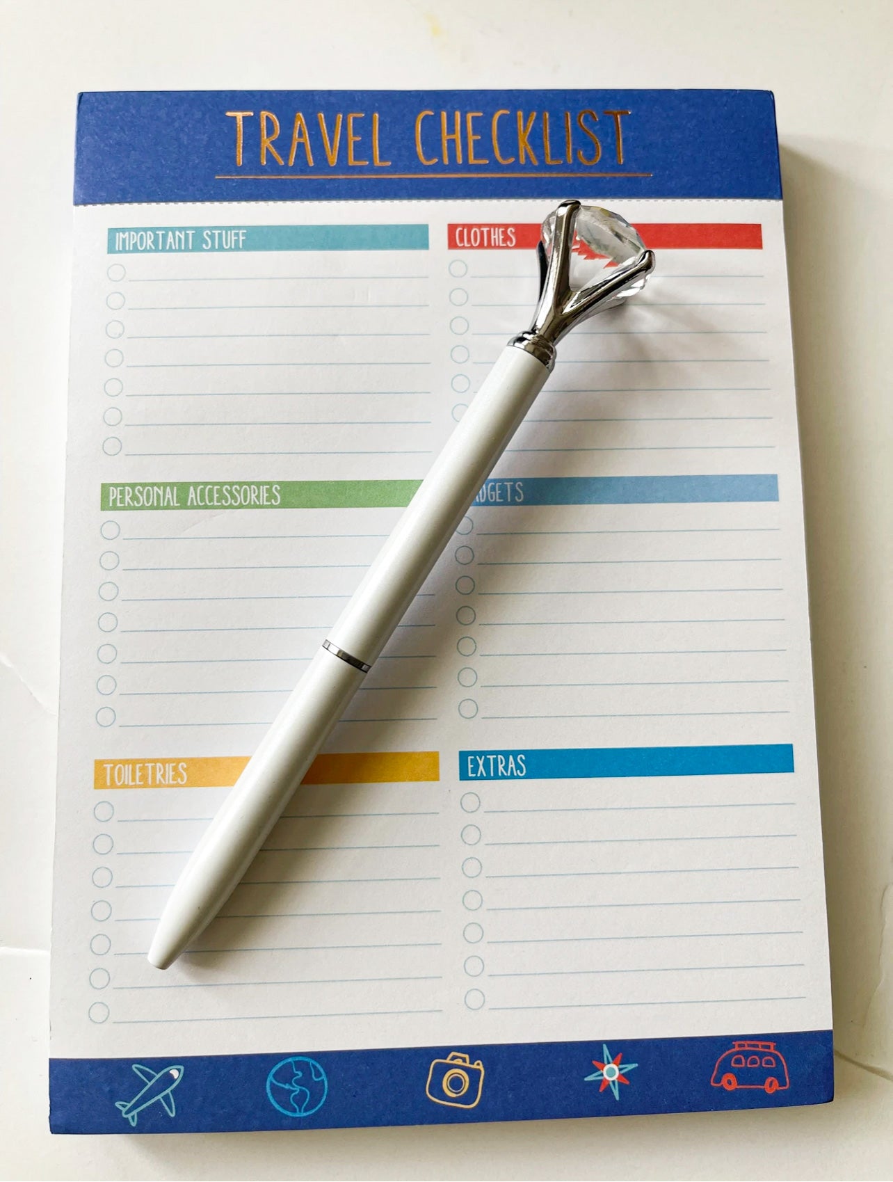 Travel Checklist + Diamond Pen